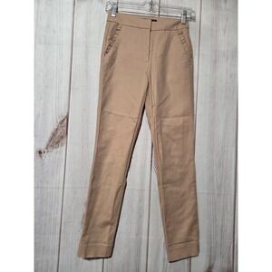 Zara Basic Women's‎ Khaki Tailored Flat Front Pants Size XS